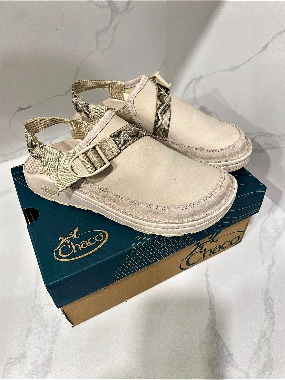 Chaco Canyon Clog LTH  Geometric Strap Sandals in Paddle Khaki